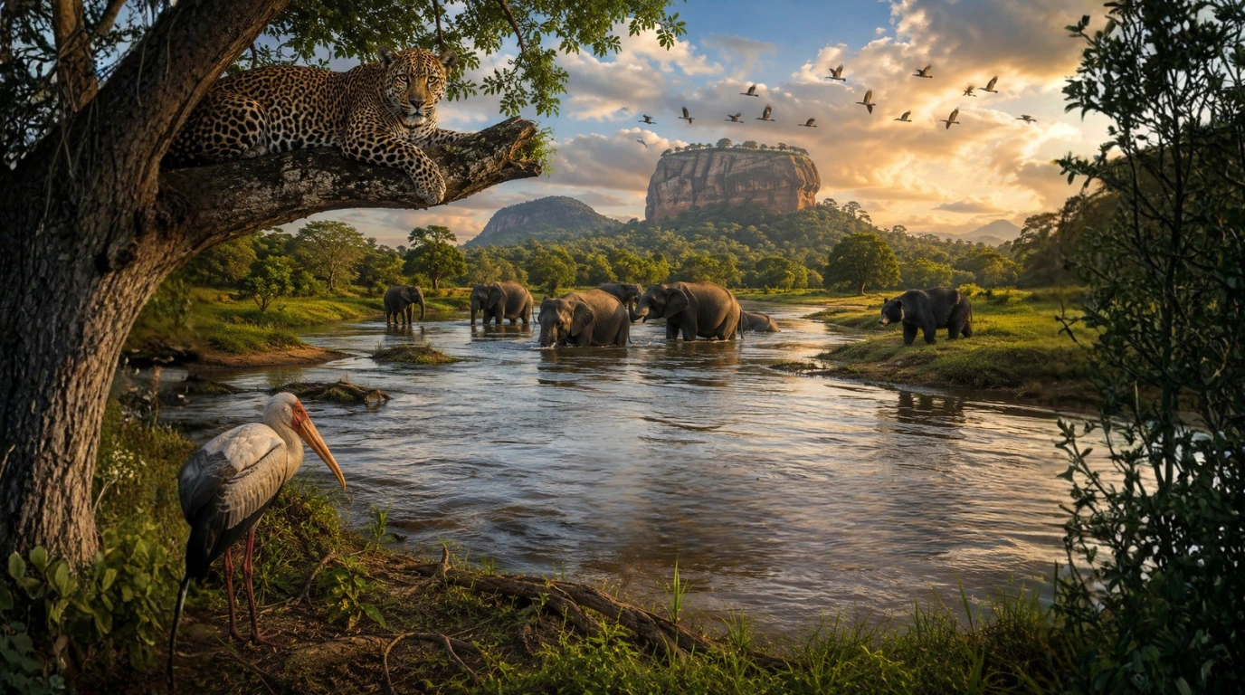 Untouched wilderness and natural waterholes in one of Sri Lanka's quiet national parks